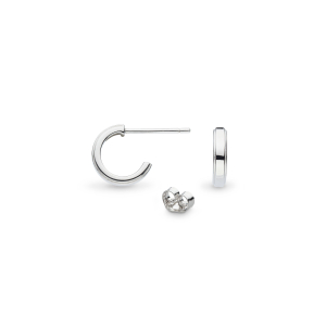 Product image of Eclipse Round Hoop Earrings by British sterling silver jewellery designer Kit Heath