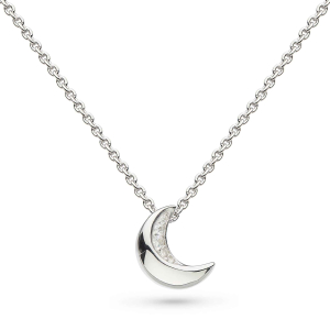 Miniature Crescent Moon Sparkle Pavé Necklace