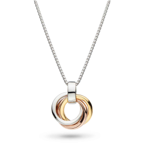 Bevel Cirque Trilogy Small 18ct Gold and Rose Gold Necklace