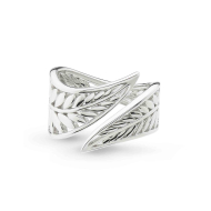 Blossom Eden Wrap Open Ring in Rhodium Plated Sterling Silver | British Jewellery Design by Kit Heath