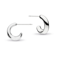 Sterling Silver Bevel Cirque Semi-Hoop 12mm Stud Earrings by Kit Heath