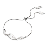 Blossom Eden Trio Leaf Toggle Bracelet by Kit Heath in Rhodium Plated Sterling Silver