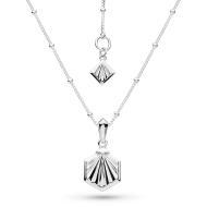 Sterling Silver Empire Deco Hexagonal Necklace by Kit Heath