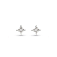 Sterling Silver Empire Astoria Starburst Mini CZ Stud Earrings by Kit Heath
