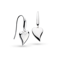 Sterling Silver Desire Lust Heart Drop Earrings by Kit Heath