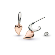 Desire Kiss Blush Mini Heart Hoop Drop Earrings