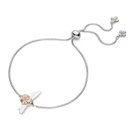 Sterling Silver, Gold and Rose Gold Plate Blossom Flyte Queen Honey Bee Toggle Bracelet by Kit Heath