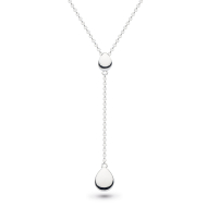 Sterling Silver Coast Pebble Chain Lariat Necklace by Kit Heath