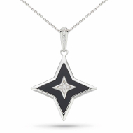 Sterling Silver Empire Astoria Glitz Onyx & CZ Star Necklace by Kit Heath