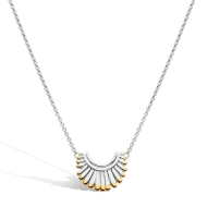 Rhodium Plated Sterling Silver Essence Radiance Golden Small Fan Necklace By Kit Heath