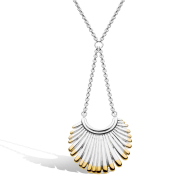 Rhodium Plated Sterling Silver Essence Radiance Golden Fan Chandelier Necklace By Kit Heath 